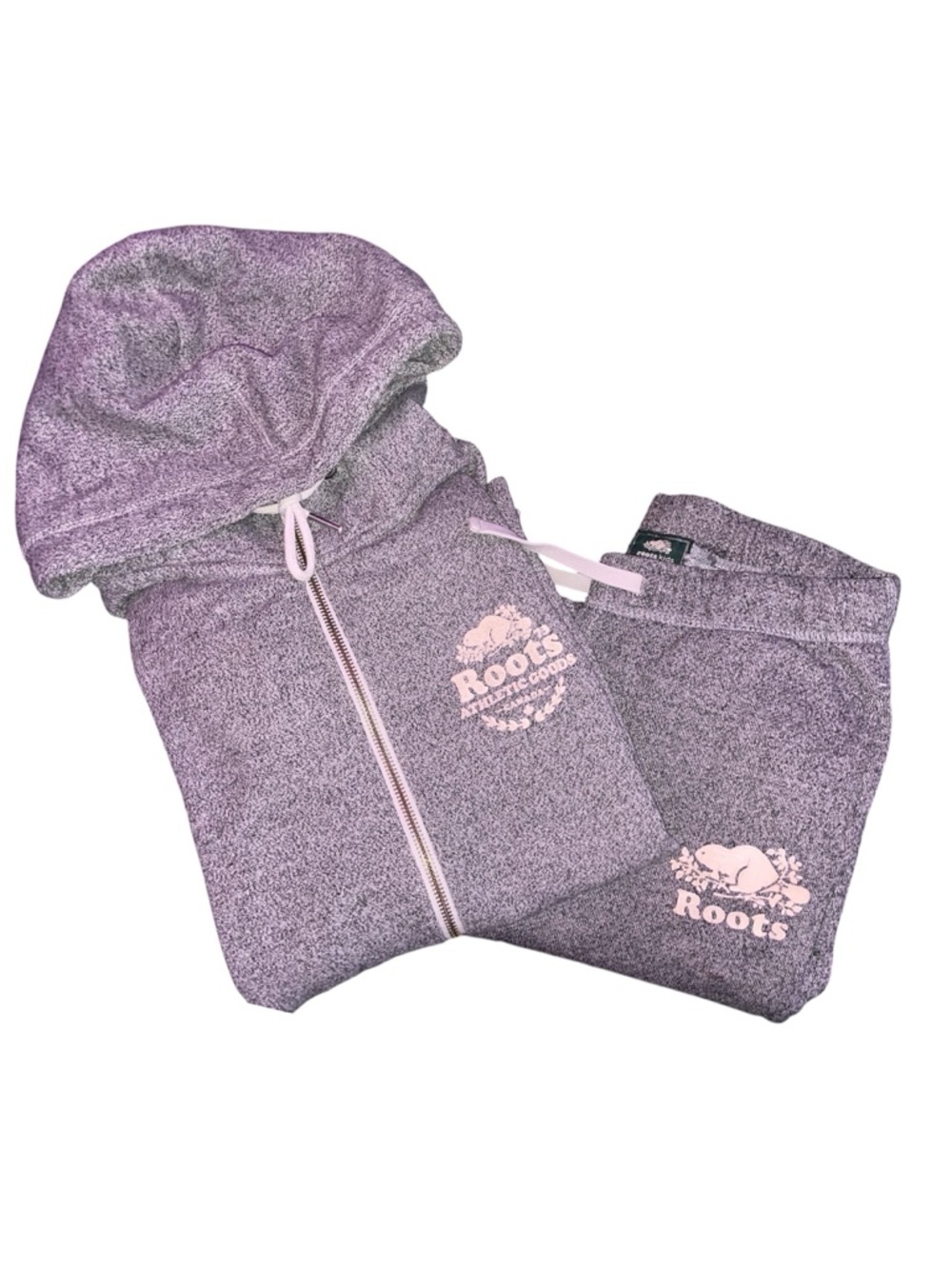 Roots grey Hoodie and Sweatpants Set with white Logo